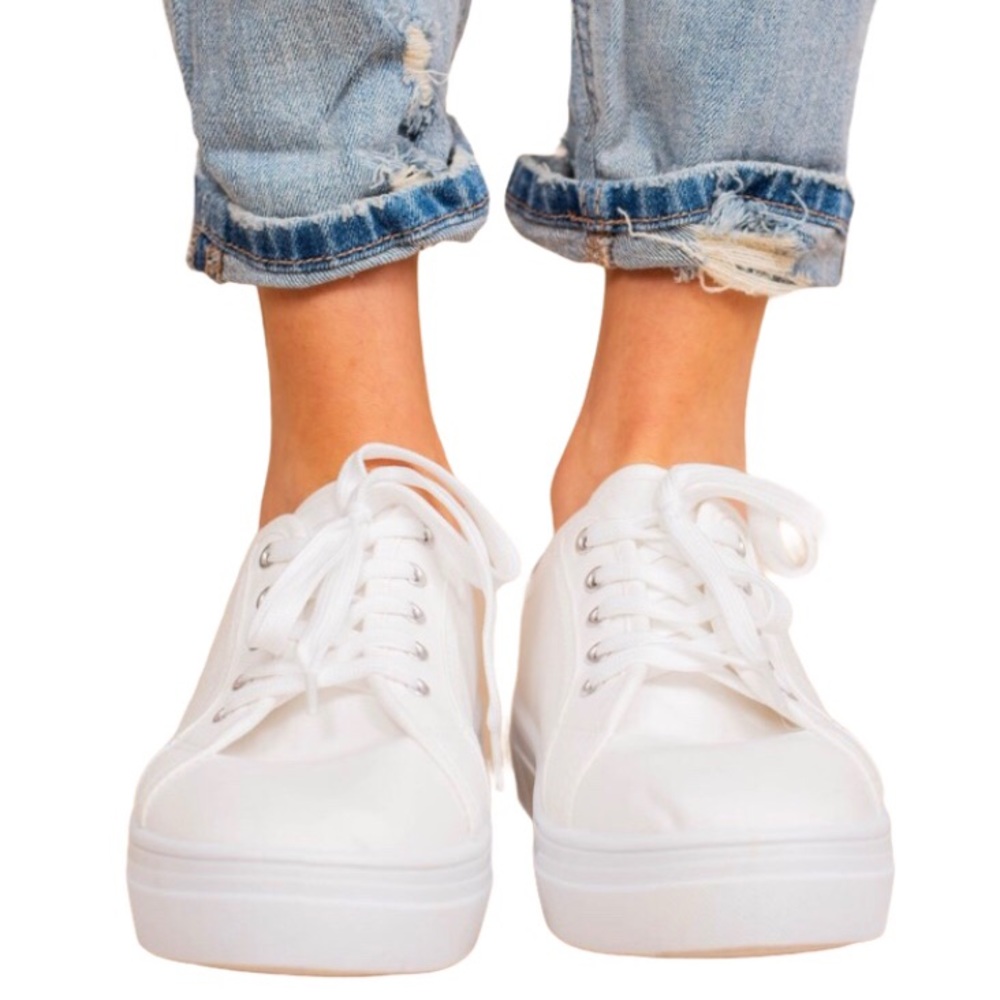 Top Moda White Platform Sneakers